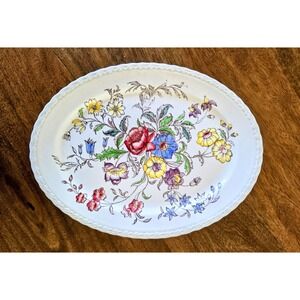 Vintage Vernon Kilns Handpainted "May Flower" Chintz 13.5" Oval Serving Platter